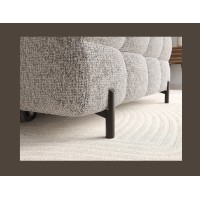 Canapé d'angle droit convertible Gris chiné élégance moderne 285x99x181cm FILTRO 