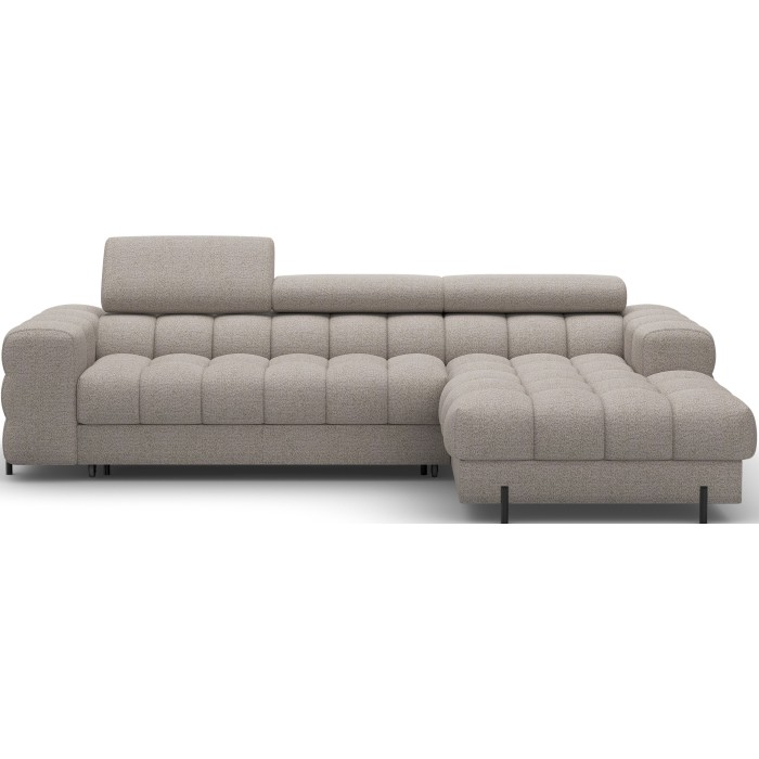 Canapé d'angle droit convertible Beige chiné allure contemporaine 285x99x181cm FILTRO 
