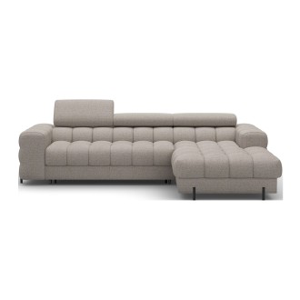 Canapé d'angle droit convertible Beige chiné allure contemporaine 285x99x181cm FILTRO 
