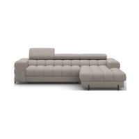 Canapé d'angle droit convertible Beige chiné allure contemporaine 285x99x181cm FILTRO 
