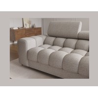 Canapé d'angle droit convertible Beige chiné allure contemporaine 285x99x181cm FILTRO 