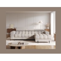 Canapé d'angle droit convertible Beige chiné allure contemporaine 285x99x181cm FILTRO 