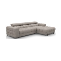 Canapé d'angle droit convertible Beige chiné allure contemporaine 285x99x181cm FILTRO 