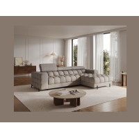 Canapé d'angle droit convertible Beige chiné allure contemporaine 285x99x181cm FILTRO 