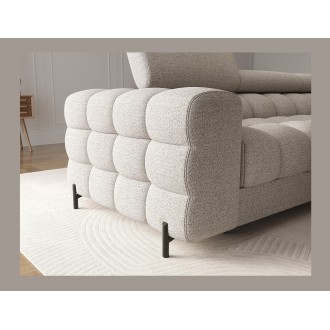 Canapé d'angle droit convertible Beige chiné allure contemporaine 285x99x181cm FILTRO 