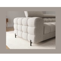 Canapé d'angle droit convertible Beige chiné allure contemporaine 285x99x181cm FILTRO 