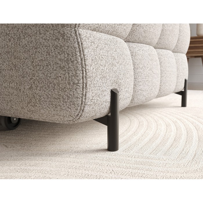 Canapé d'angle droit convertible Beige chiné allure contemporaine 285x99x181cm FILTRO 
