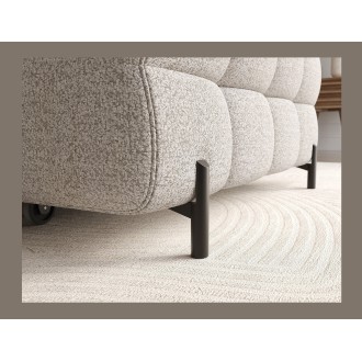 Canapé d'angle droit convertible Beige chiné allure contemporaine 285x99x181cm FILTRO 