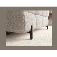 Canapé d'angle droit convertible Beige chiné allure contemporaine 285x99x181cm FILTRO 