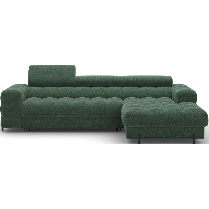 Canapé d'angle droit convertible Emeraude style épuré 285x99x181cm FILTRO 