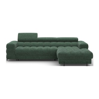 Canapé d'angle droit convertible Emeraude style épuré 285x99x181cm FILTRO 
