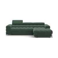 Canapé d'angle droit convertible Emeraude style épuré 285x99x181cm FILTRO 