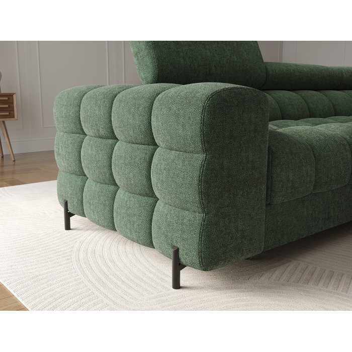 Canapé d'angle droit convertible Emeraude style épuré 285x99x181cm FILTRO 