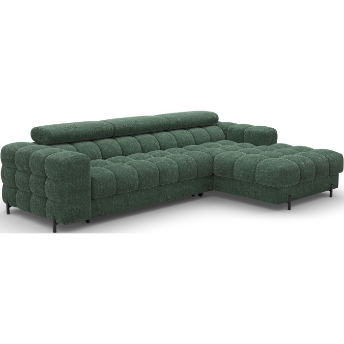 Canapé d'angle droit convertible Emeraude style épuré 285x99x181cm FILTRO 