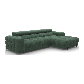 Canapé d'angle droit convertible Emeraude style épuré 285x99x181cm FILTRO 