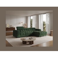 Canapé d'angle droit convertible Emeraude style épuré 285x99x181cm FILTRO 