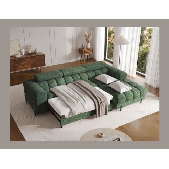Canapé d'angle droit convertible Emeraude style épuré 285x99x181cm FILTRO 