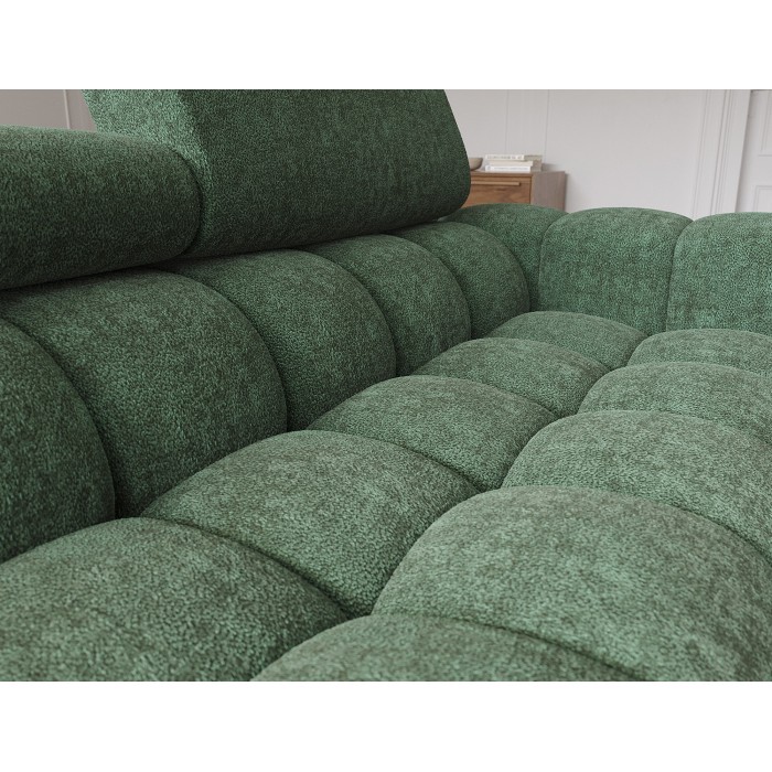 Canapé d'angle droit convertible Emeraude style épuré 285x99x181cm FILTRO 