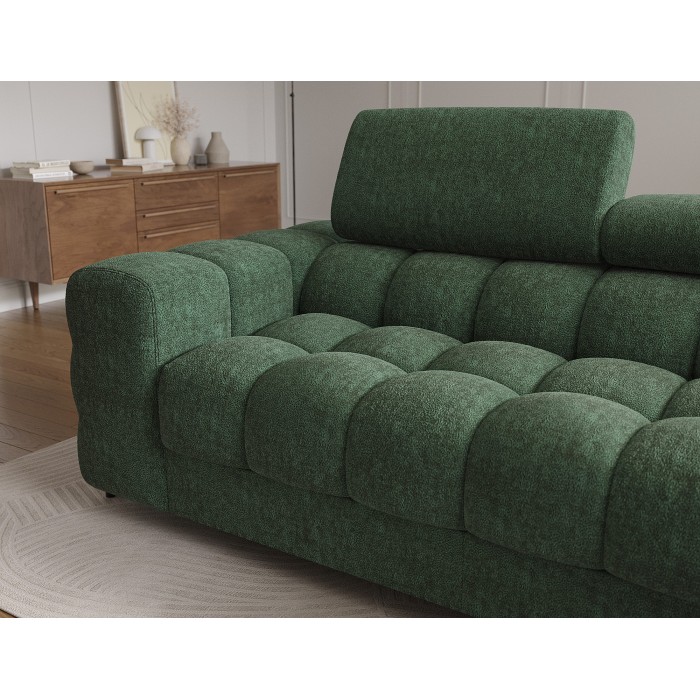 Canapé d'angle droit convertible Emeraude style épuré 285x99x181cm FILTRO 