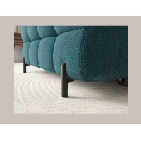 Canapé d'angle droit convertible Bleu canard style épuré 285x99x181cm FILTRO 