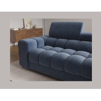Canapé d'angle droit convertible Bleu design élégant 285x99x181cm FILTRO 