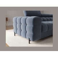 Canapé d'angle droit convertible Bleu design élégant 285x99x181cm FILTRO 