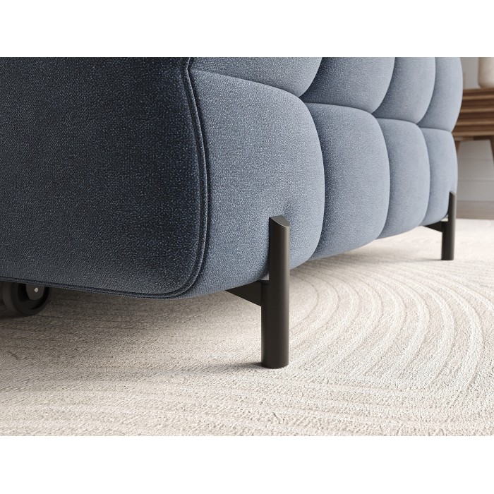 Canapé d'angle droit convertible Bleu design élégant 285x99x181cm FILTRO 