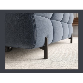 Canapé d'angle droit convertible Bleu design élégant 285x99x181cm FILTRO 