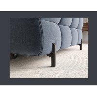 Canapé d'angle droit convertible Bleu design élégant 285x99x181cm FILTRO 