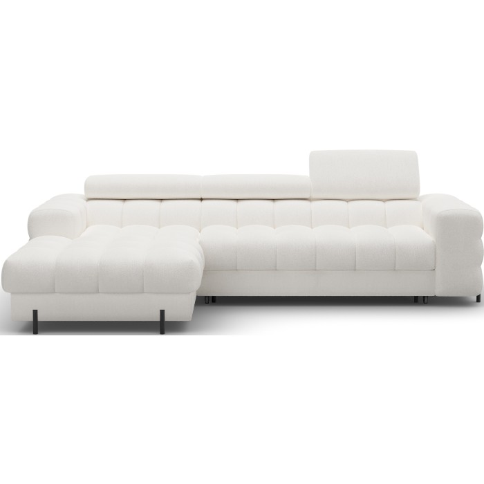 Canapé d'angle gauche convertible Blanc style épuré 285x99x181cm FILTRO 
