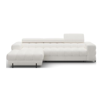 Canapé d'angle gauche convertible Blanc style épuré 285x99x181cm FILTRO 