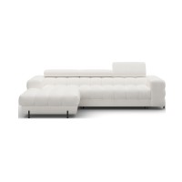 Canapé d'angle gauche convertible Blanc style épuré 285x99x181cm FILTRO 