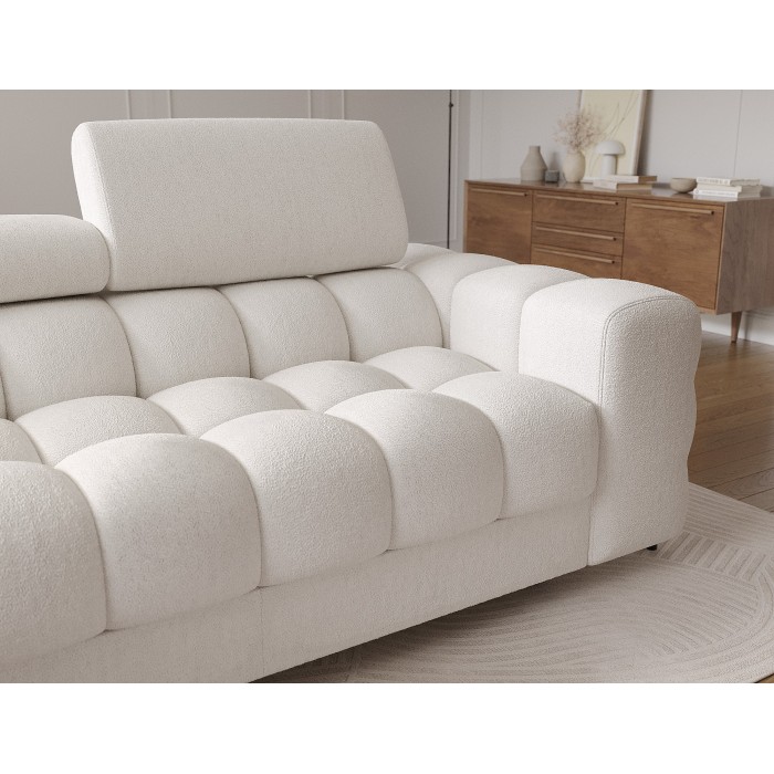Canapé d'angle gauche convertible Blanc style épuré 285x99x181cm FILTRO 