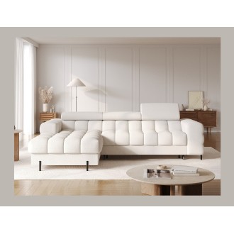 Canapé d'angle gauche convertible Blanc style épuré 285x99x181cm FILTRO 