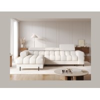 Canapé d'angle gauche convertible Blanc style épuré 285x99x181cm FILTRO 