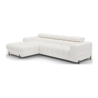 Canapé d'angle gauche convertible Blanc style épuré 285x99x181cm FILTRO 