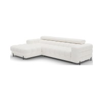 Canapé d'angle gauche convertible Blanc style épuré 285x99x181cm FILTRO 