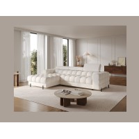 Canapé d'angle gauche convertible Blanc style épuré 285x99x181cm FILTRO 