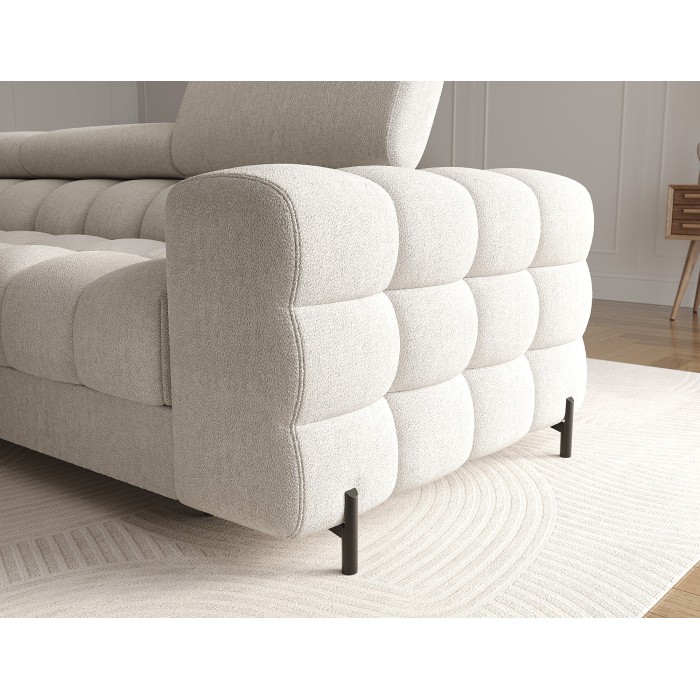 Canapé d'angle gauche convertible Blanc style épuré 285x99x181cm FILTRO 