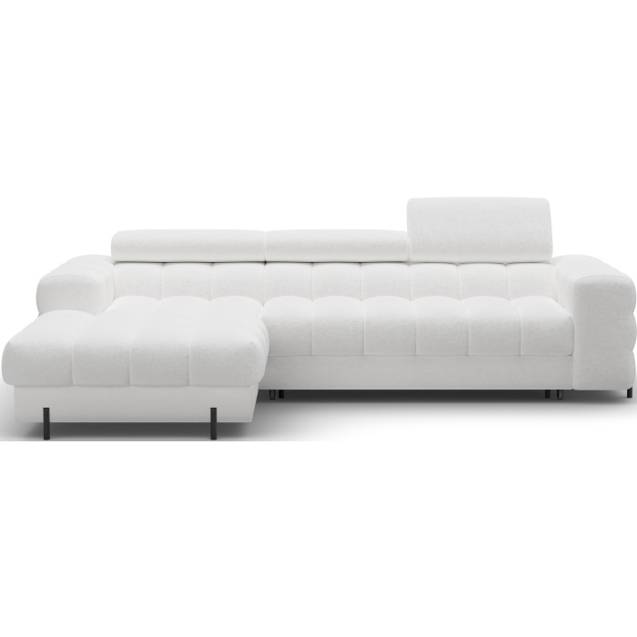 Canapé d'angle gauche convertible Blanc allure contemporaine 285x99x181cm FILTRO 