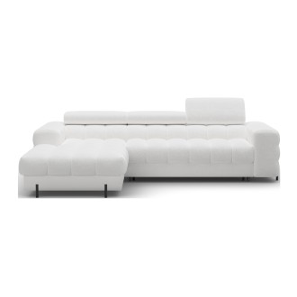 Canapé d'angle gauche convertible Blanc allure contemporaine 285x99x181cm FILTRO 