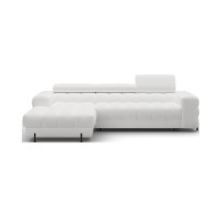 Canapé d'angle gauche convertible Blanc allure contemporaine 285x99x181cm FILTRO 
