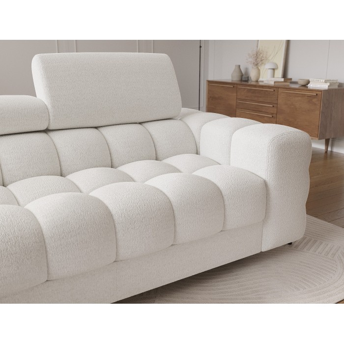 Canapé d'angle gauche convertible Blanc allure contemporaine 285x99x181cm FILTRO 