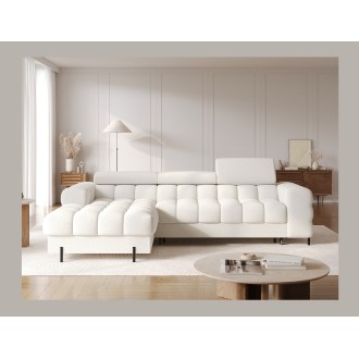 Canapé d'angle gauche convertible Blanc allure contemporaine 285x99x181cm FILTRO 