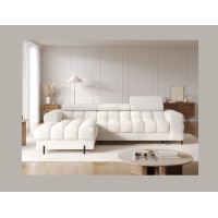 Canapé d'angle gauche convertible Blanc allure contemporaine 285x99x181cm FILTRO 
