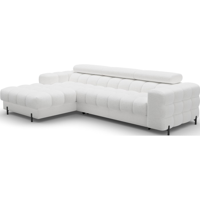 Canapé d'angle gauche convertible Blanc allure contemporaine 285x99x181cm FILTRO 