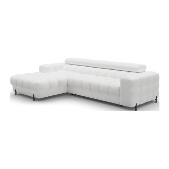 Canapé d'angle gauche convertible Blanc allure contemporaine 285x99x181cm FILTRO 
