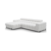 Canapé d'angle gauche convertible Blanc allure contemporaine 285x99x181cm FILTRO 