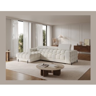 Canapé d'angle gauche convertible Blanc allure contemporaine 285x99x181cm FILTRO 