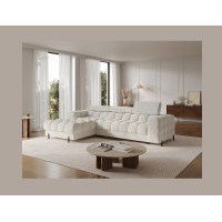 Canapé d'angle gauche convertible Blanc allure contemporaine 285x99x181cm FILTRO 